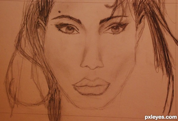 Creation of angelina portrait: Step 4