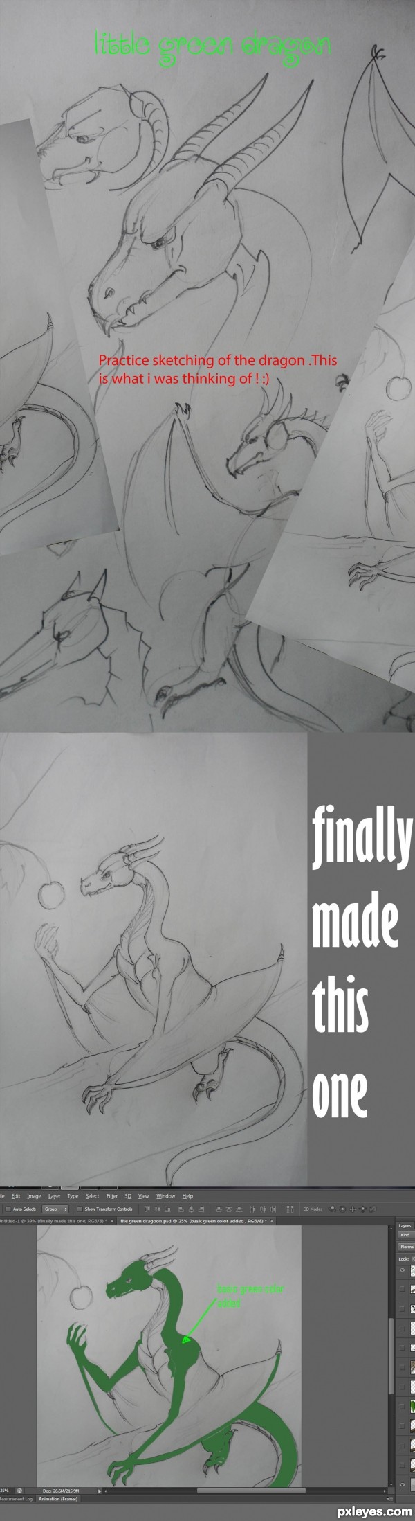 Creation of The little Green Dragon: Step 1