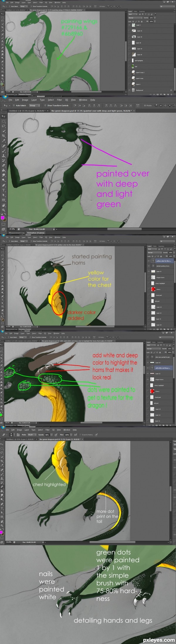 Creation of The little Green Dragon: Step 2