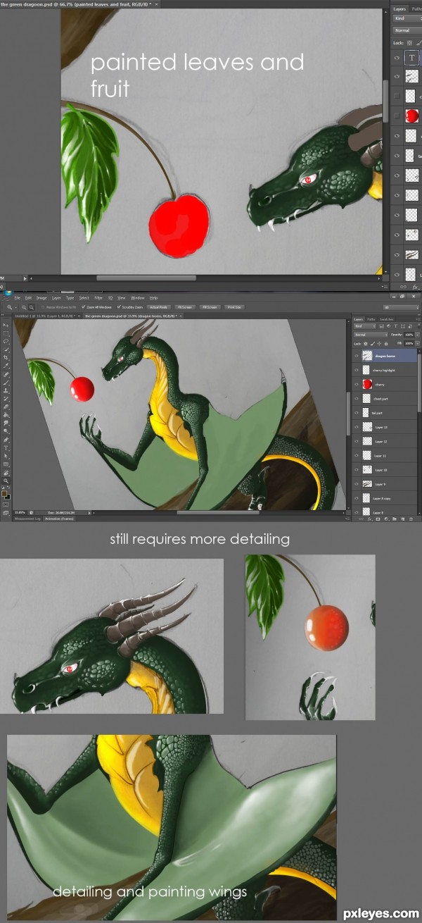 Creation of The little Green Dragon: Step 4