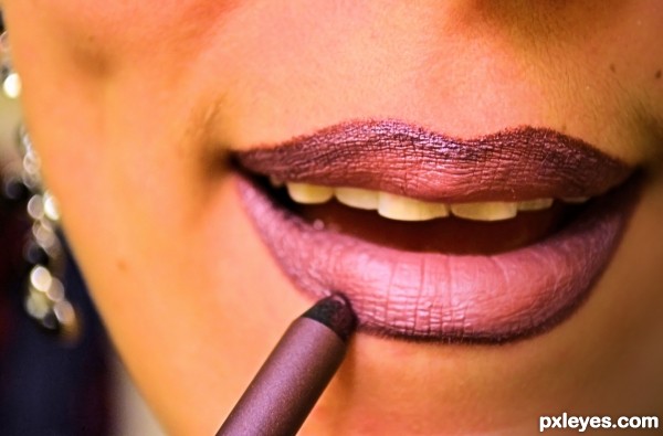 Creation of Purple lips!: Step 2