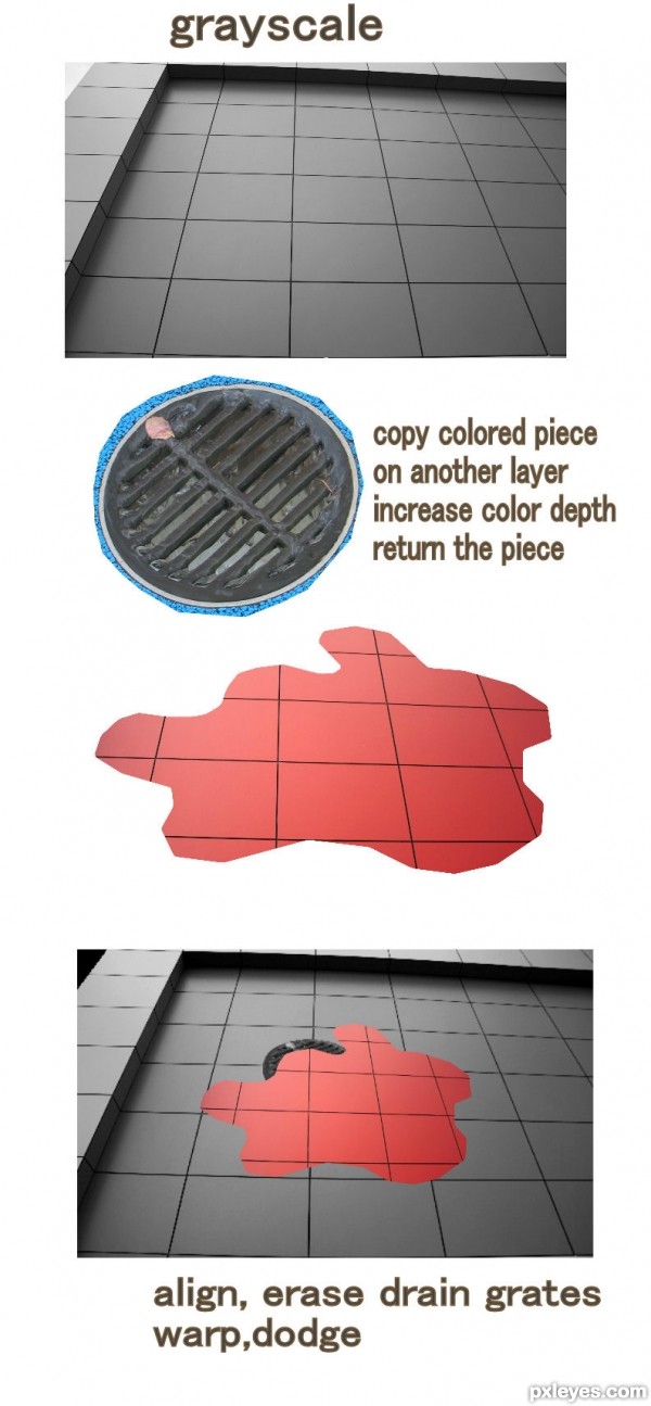 Creation of color drain: Step 1