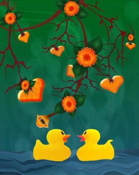 Creation of ducks in love: Step 16