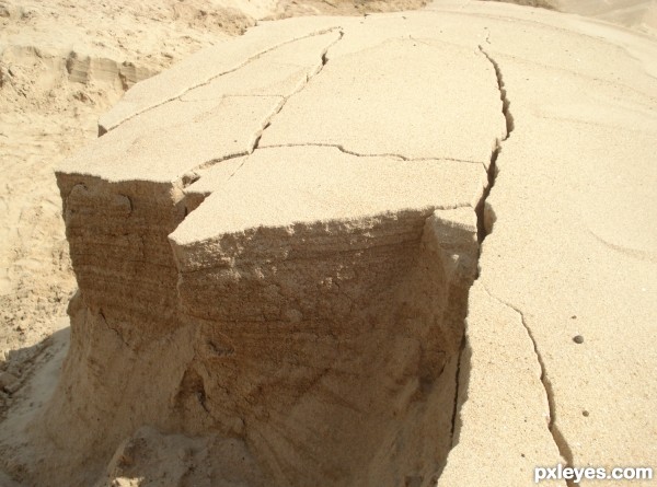 cracks on sand