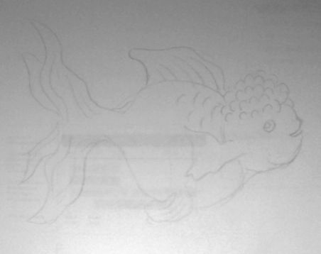 Creation of imagination golden fish: Step 1