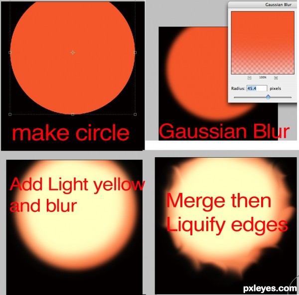 Creation of Staring at the Sun: Step 2