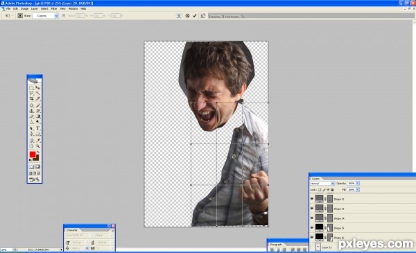 Creation of american werewolf in pxleyes: Step 2