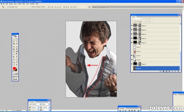 Creation of american werewolf in pxleyes: Step 3