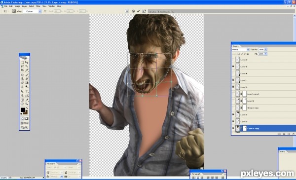 Creation of american werewolf in pxleyes: Step 4