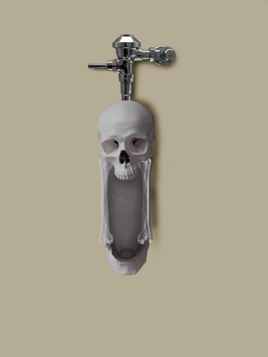 Creation of skull urinal: Step 6