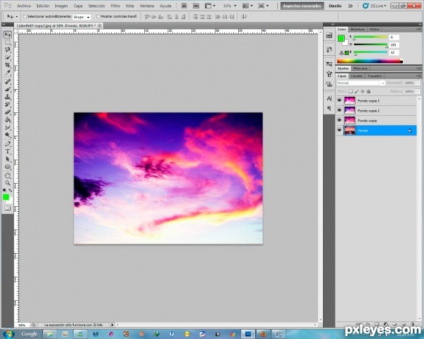 Creation of color sky: Step 4