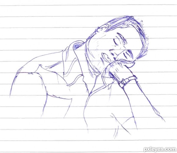 a person sleeping drawing