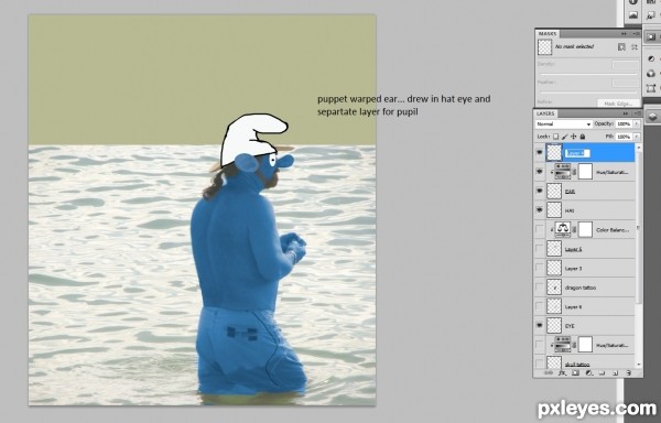 Creation of Undercover Smurf: Step 3