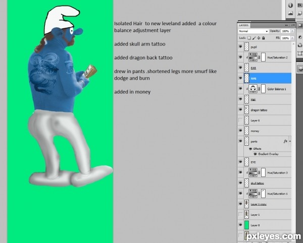 Creation of Undercover Smurf: Step 4