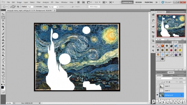 Creation of Starry Night: Step 1