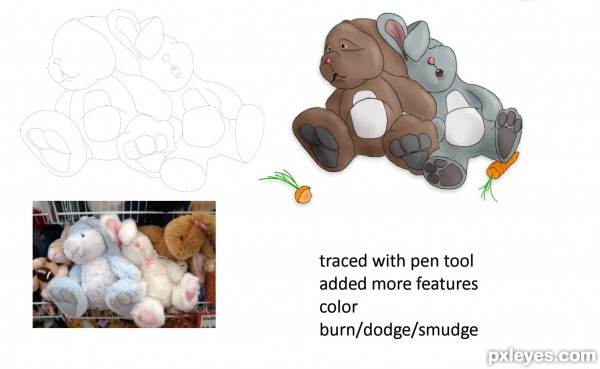 Creation of stuffed bunnies 2.0: Step 1