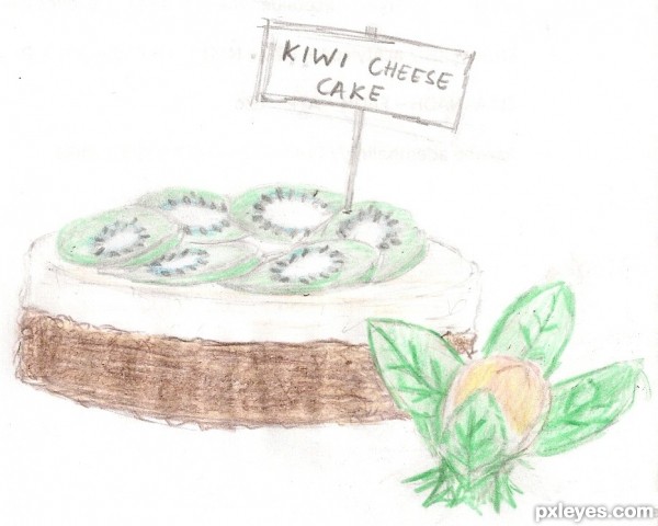 Creation of Kiwi Cheese cake: Step 5