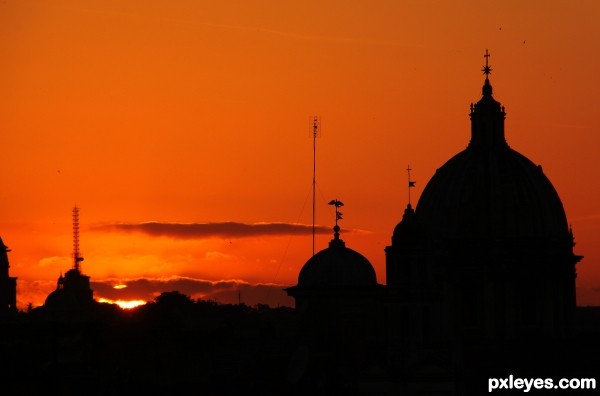 Sunset on the domes
