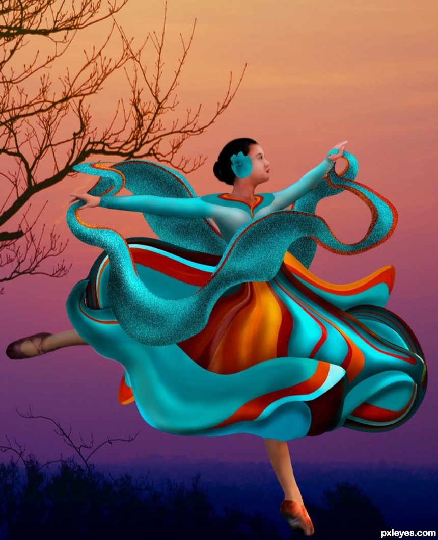 Twirling and Swirling photoshop picture)