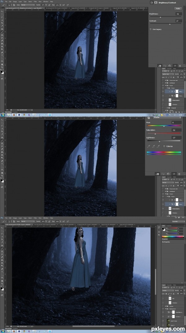 Creation of Woman in the woods: Step 3