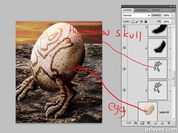 Creation of Duallegs egg: Step 5