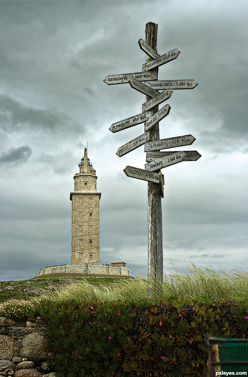 Tower of Hercules photoshop picture)