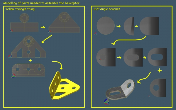 Creation of Meccano Helicopter: Step 2