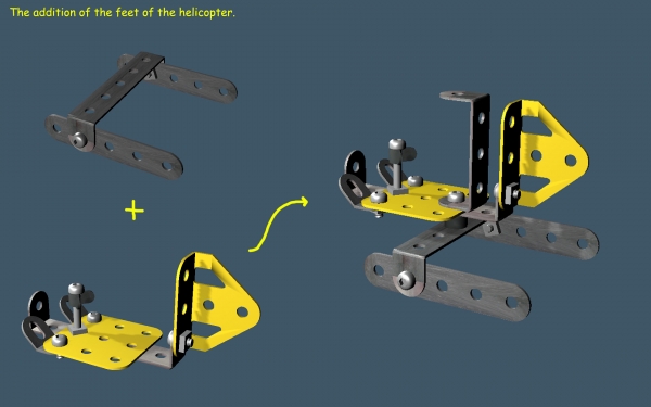 Creation of Meccano Helicopter: Step 5