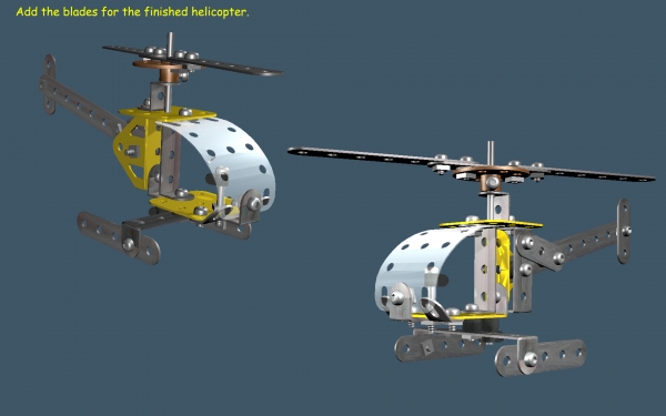 Creation of Meccano Helicopter: Step 9