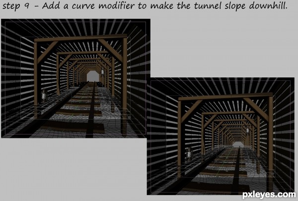 Creation of The mine shaft: Step 9