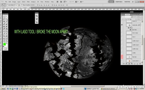 Creation of Exploding Moon: Step 3