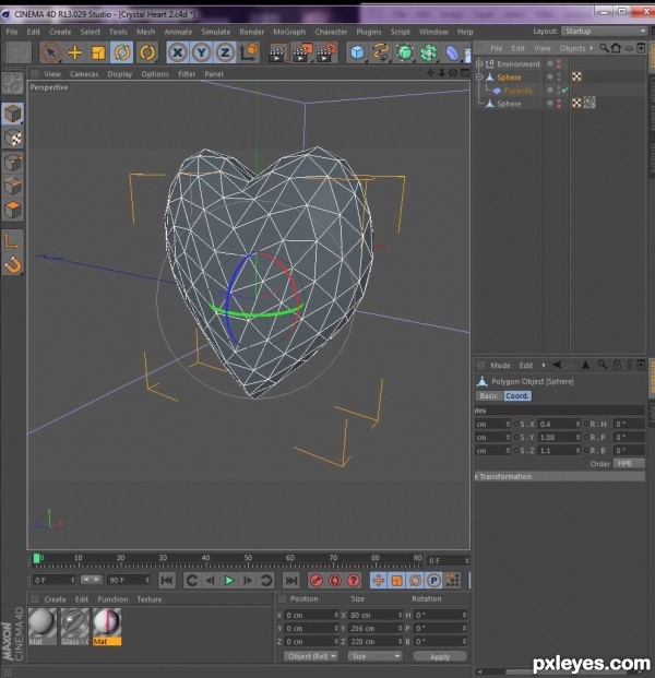 Creation of Crystal Heart: Step 2