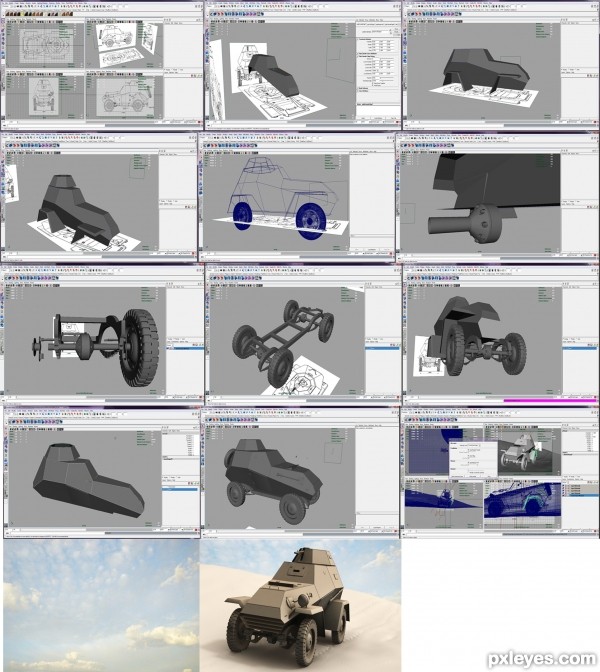 Creation of BA 64 Russian WW tank: Step 1