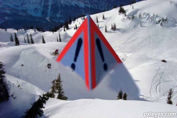 Creation of snow pyramids: Step 3