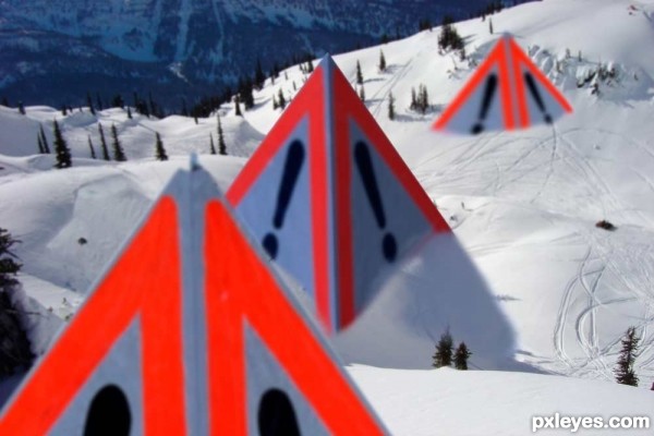 Creation of snow pyramids: Step 4