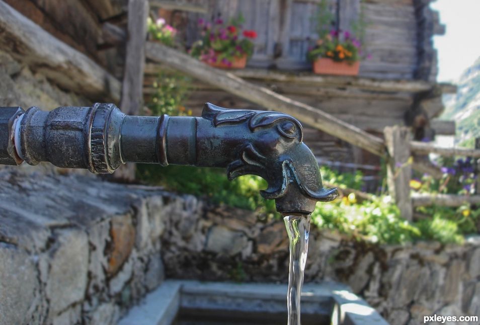 Mountain spring water