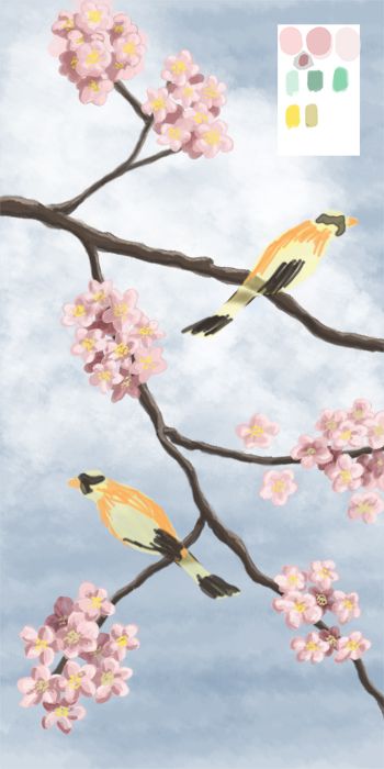 Creation of Spring Birds: Step 2