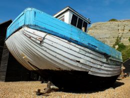 White Bottened Boat