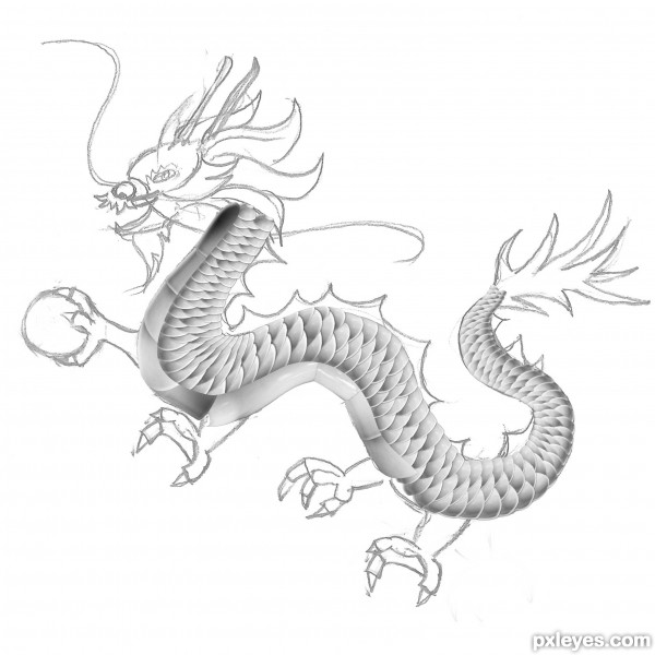 Creation of Chinese Dragon: Step 3