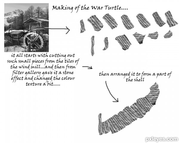 Creation of WAR TURTLE CHARIOT STATUE: Step 1