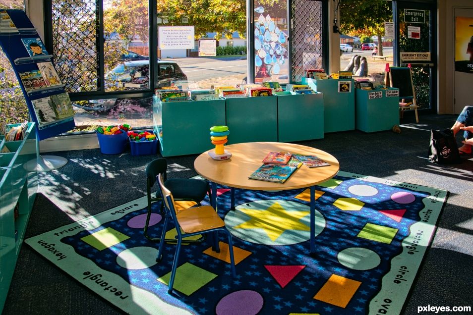 Childrens corner in the library 