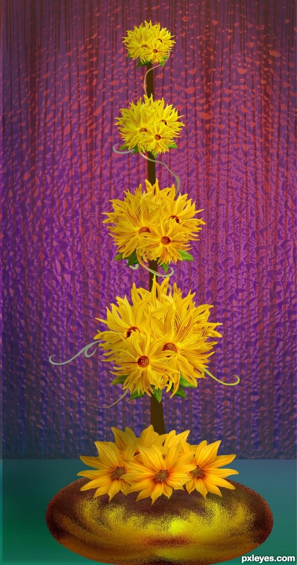 Creation of Wings Around the Daisies : Step 6